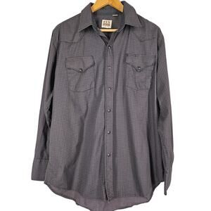 ELY CATTLEMAN MEN'S LONG SLEEVE SHIRT - SIZE LARGE - GRAY